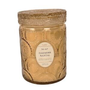 Leoben Candle Co Oakmoss Santal 18oz 1 Wick Glass Jar Soy Wax Candle w/Lid NWT